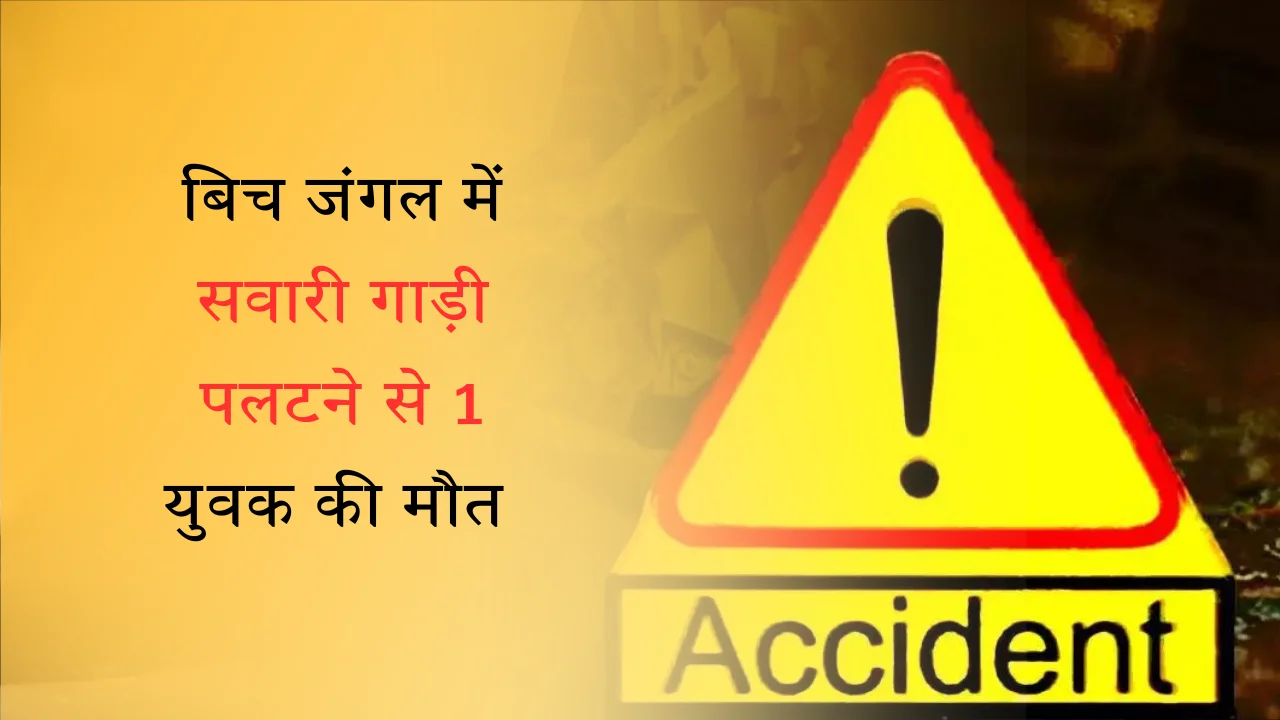 बिच जंगल में सवारी गाड़ी पलटने से 1 युवक की मौत