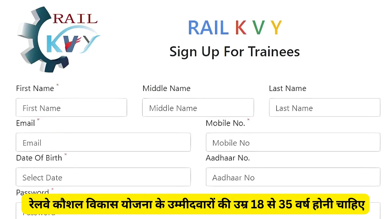 रेलवे कौशल विकास योजना के उम्मीदवारों की उम्र 18 से 35 वर्ष होनी चाहिए