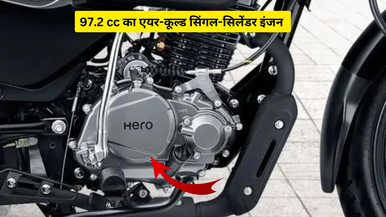 India's New Bike - Hero Splendor 2024 97.2 cc का एयर-कूल्ड सिंगल-सिलेंडर इंजन